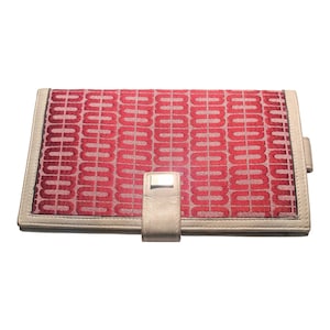 Vintage Neiman Marcus Logo Leder Geldbörse Bifold Off-White Authentisch