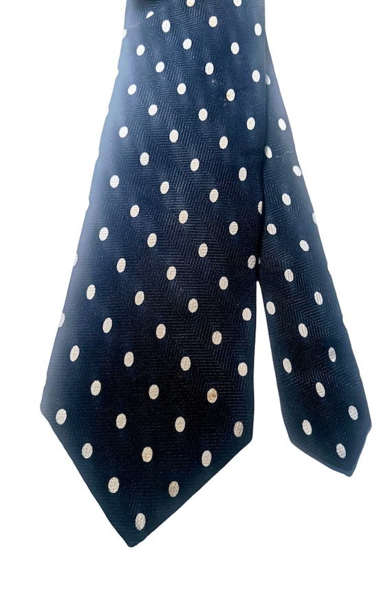 LANVIN  Polka Dot Tie  Men's Woven Imported Fabric