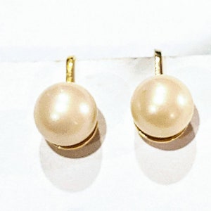 Pearl Statement Clip-On  Earrings Vintage 10 mm Off White