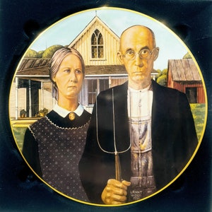 American Gothic by Grant Wood Collectors Plate Kingsford Mint 1138