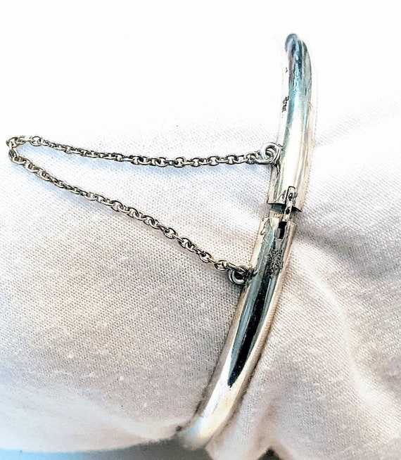 Sterling Silver Bracelet 925 Solid Slip On Bangle… - image 4