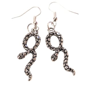 Vintage Egyptian Serpent Dangle Earrings Snake Design