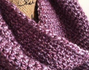 Winter Scarf--Women's Multicolor 50 Inch Vertical Stripe Infinity Scarf/Cowl Neck Scarf--Dusty Purple--Gift Ideas for Her