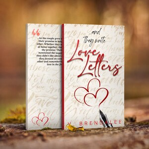 May include: A book cover with a white background and red hearts. The title of the book is "Love Letters" and the author's name is "V. Brendalee".