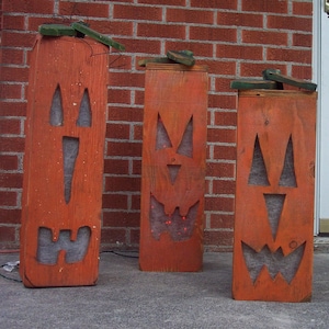 かぼちゃのジャック・オー・ランタンのライト付きデジタル木製クラフトパターン、秋のハロウィン、感謝祭、ポーチの装飾用
