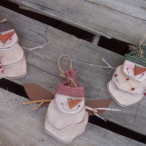 Snowman Christmas Ornaments Wood Craft Pattern for Winter and Christmas