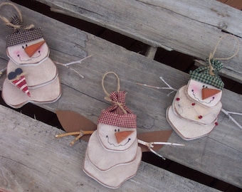 Snowman Christmas Ornaments Wood Craft Pattern for Winter and Christmas