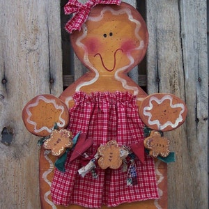 Gingerbread Man with all Her Friends Banner / Garland Wood Craft Pattern for Winter and Christmas