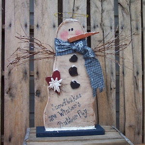Snowman Angel Wood Craft Pattern for Winter and Christmas