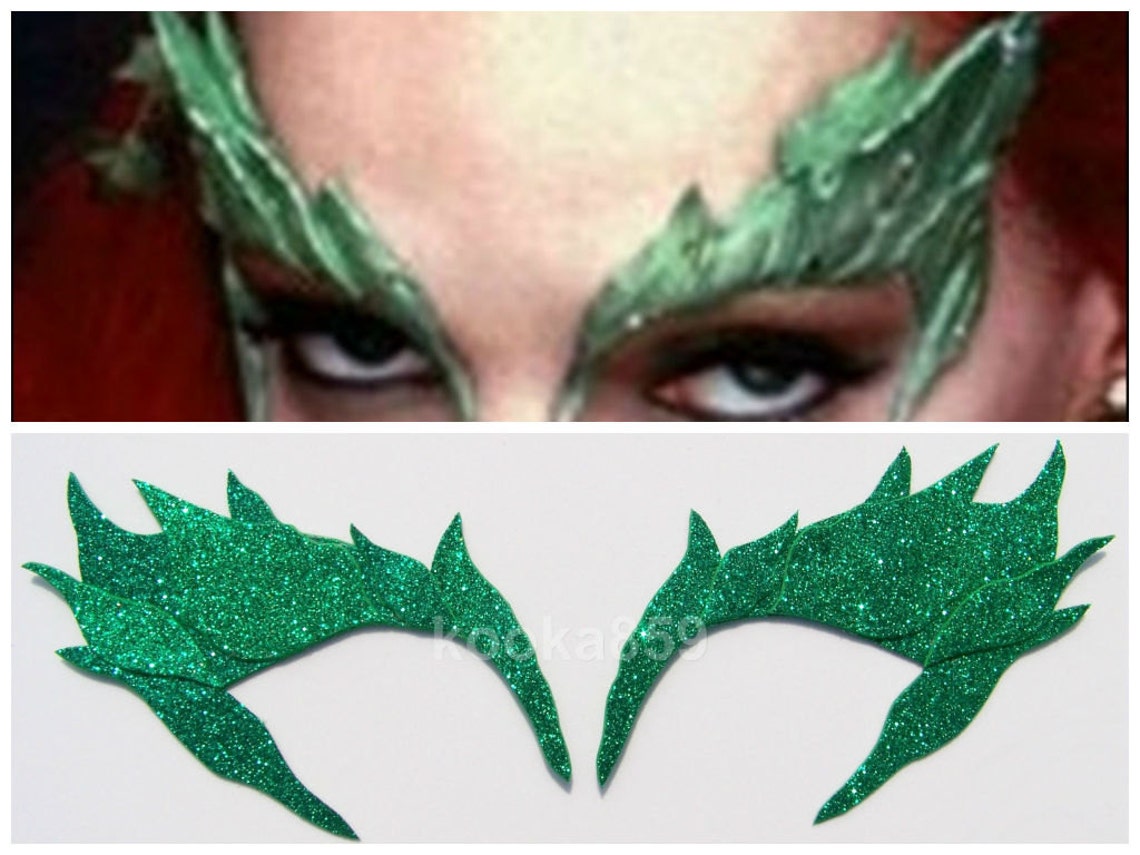 Poison Ivy Leaf Eyebrow Extreme Glitter Eye Mask Costume Etsy