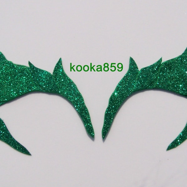 Green Leaf Eyebrows Extreme Glitter eye mask costume cosplay Elf - Fairy - Comic Con - Halloween - Mardi Gras - Gold