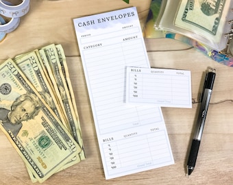 Cash Envelope Planning Notepad with Perforated Cash Breakdown