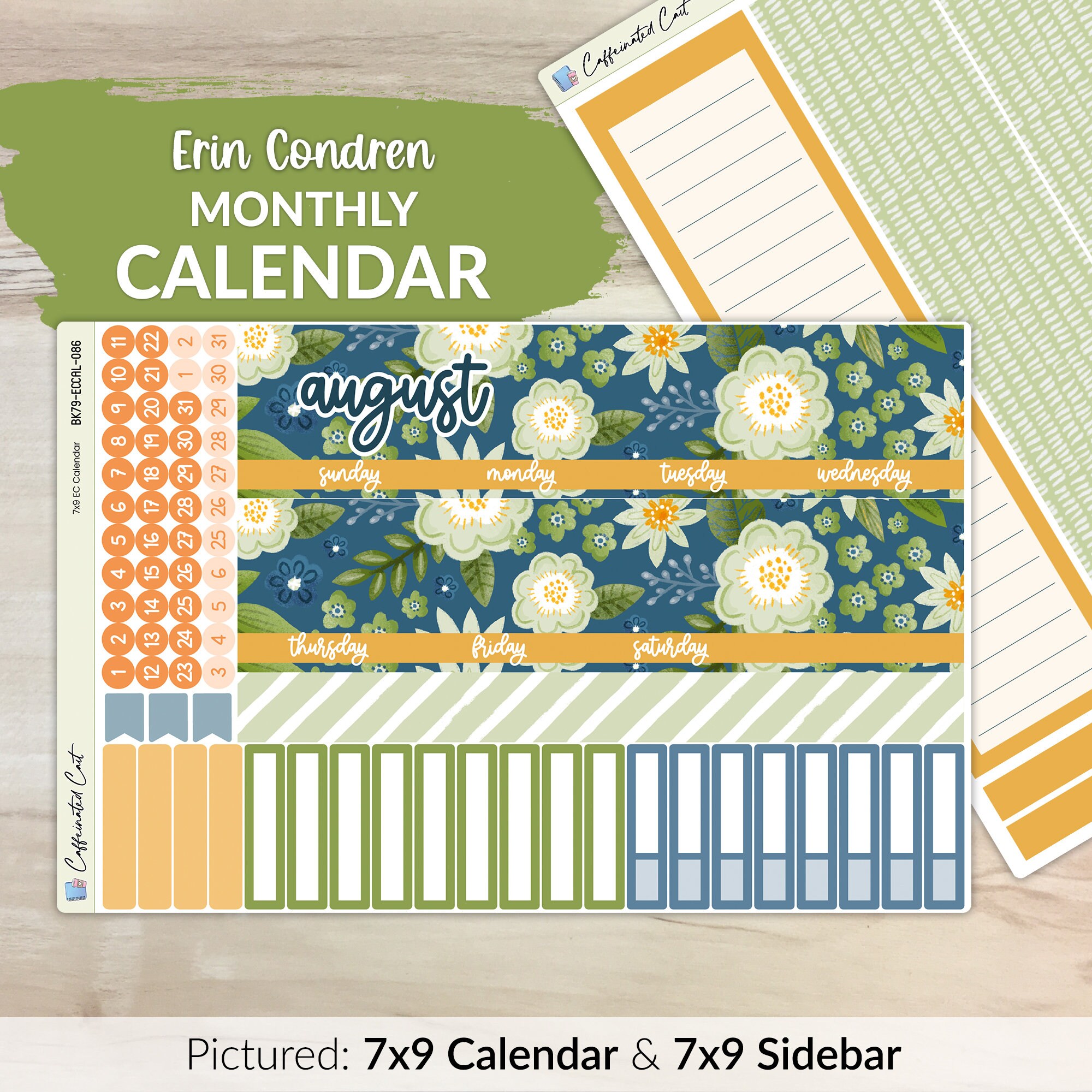 Calendar Kit for ERIN CONDREN Planners Green Thumb MK-086 - Etsy