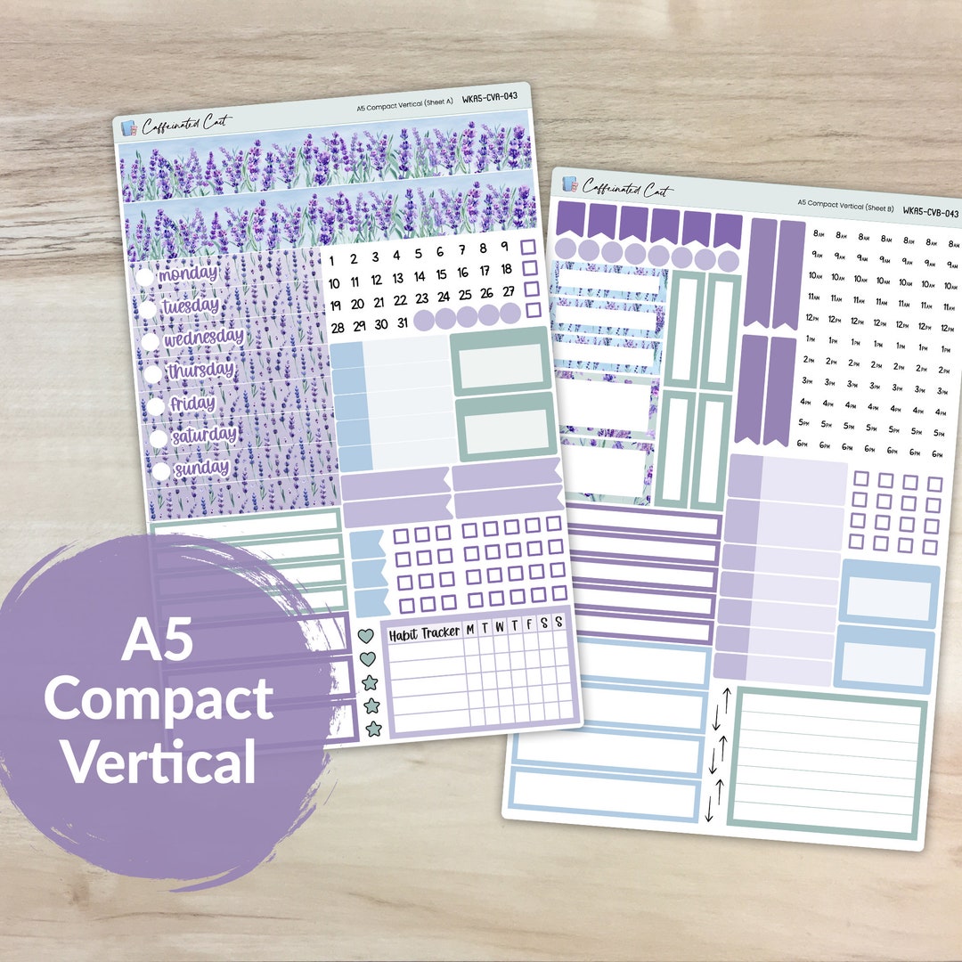 A5 Compact Vertical Kit - Lavender Fields [ WK-043 ] - Etsy