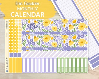 Calendar Kit for ERIN CONDREN Planners - Wildflowers [ MK-225 ]