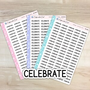 Celebrate - Mini Script Planner Stickers [ MS-018 ]
