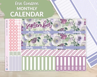 Calendar Kit for ERIN CONDREN Planners - Amethyst Garden [ MK-098 ]