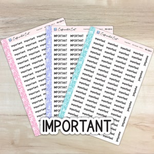 Important - Mini Script Planner Stickers [ MS-029 ]