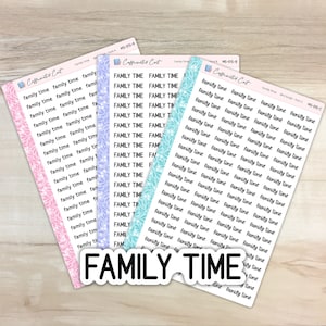 Family Time - Mini Script Planner Stickers [ MS-015 ]