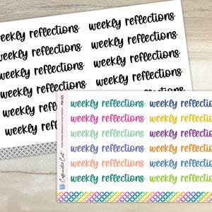 Weekly Reflections Script Header Stickers - Font C