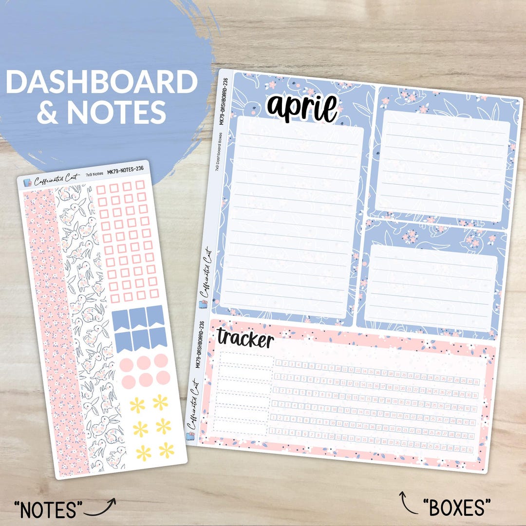 Dashboard and Notes Kit - Spring Rabbits [ BK-236 ] - Etsy