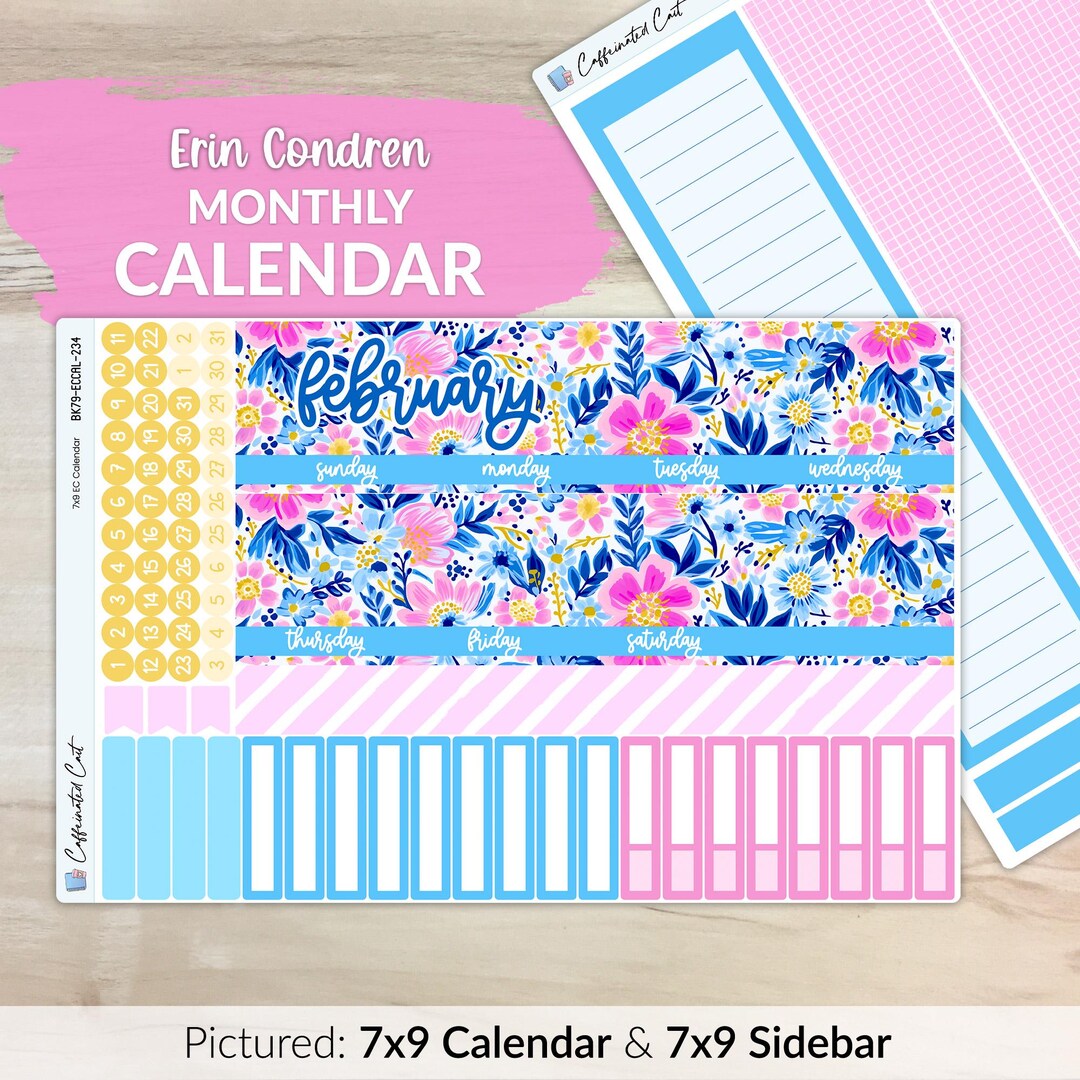 Calendar Kit for ERIN CONDREN Planners - Preppy Floral [ MK-234 ] - Etsy