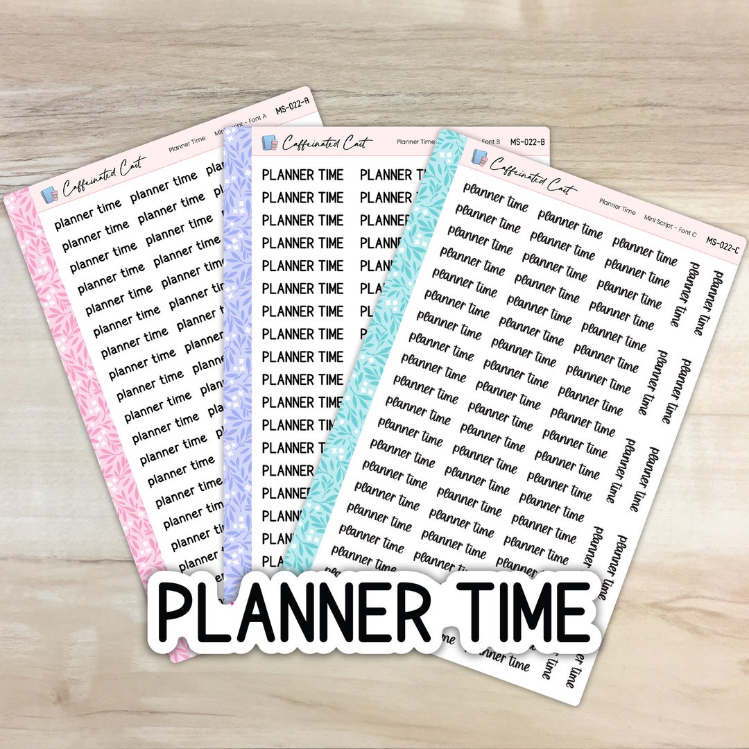 Planner Time - Mini Script Planner Stickers [ MS-022 ] - Etsy