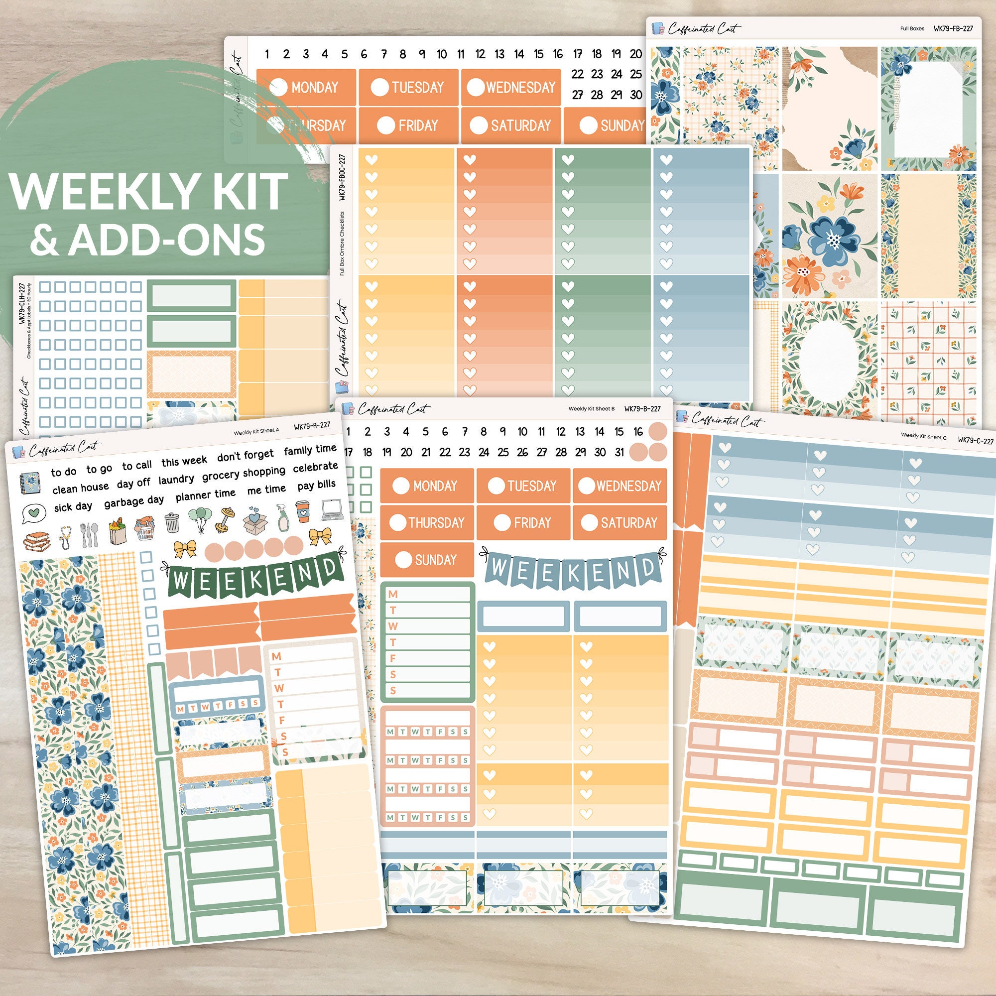 Weekly Kit and Addons - Cottage Flowers [ WK-227 ] - Etsy