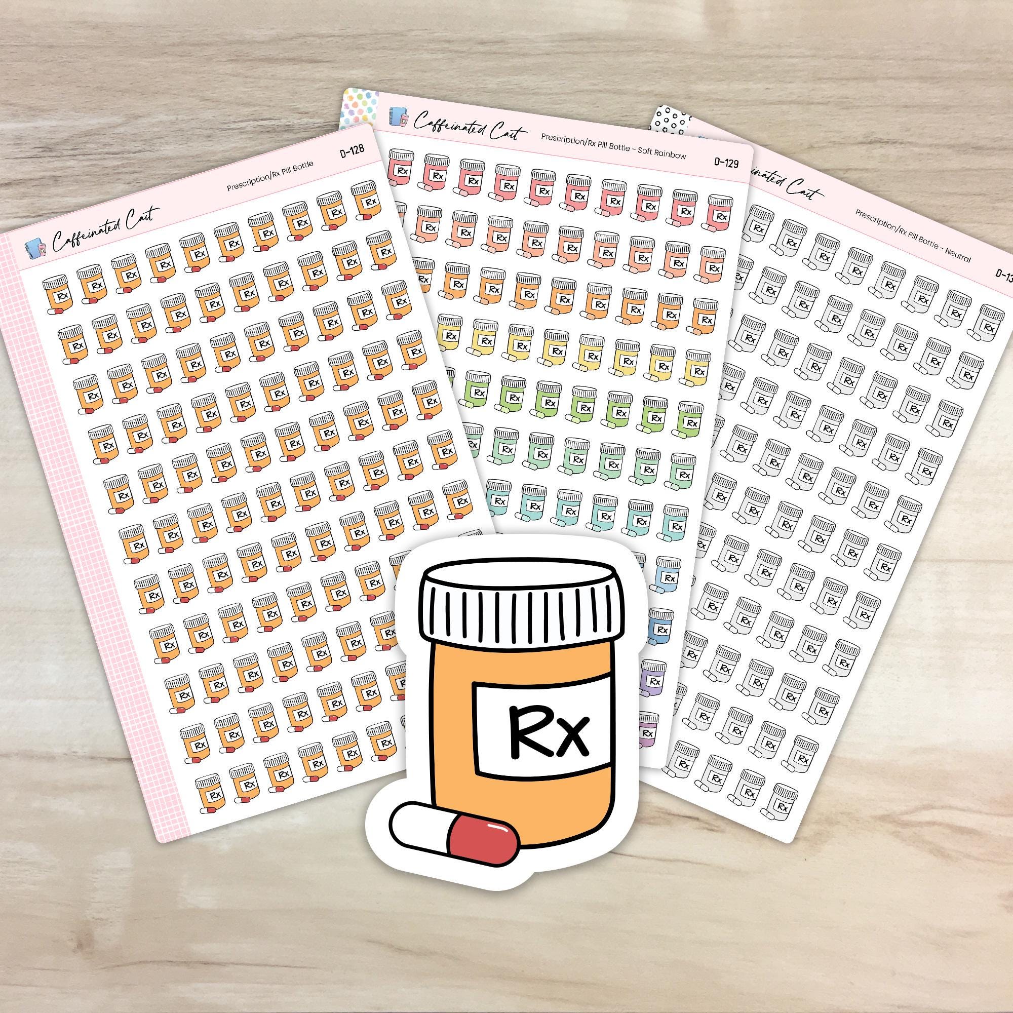 Cute Rx Sticker Rx Doodle Icon Stickers - Etsy