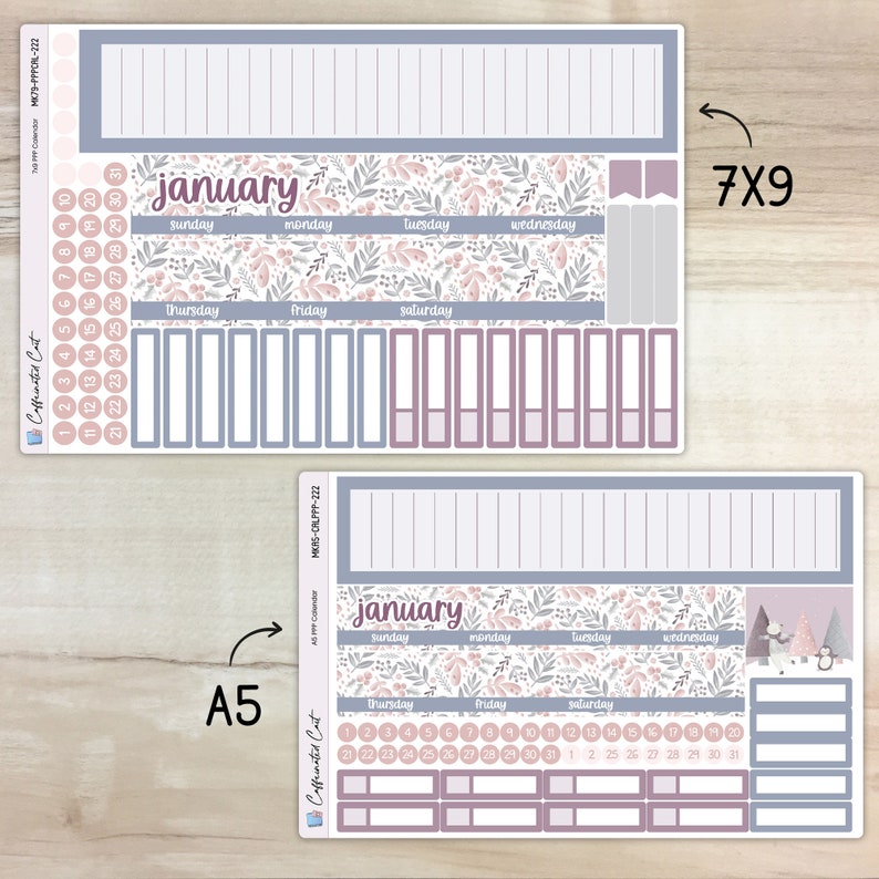 Calendar Kit for PLUM PAPER Planners Polar Berry MK-222 image 2