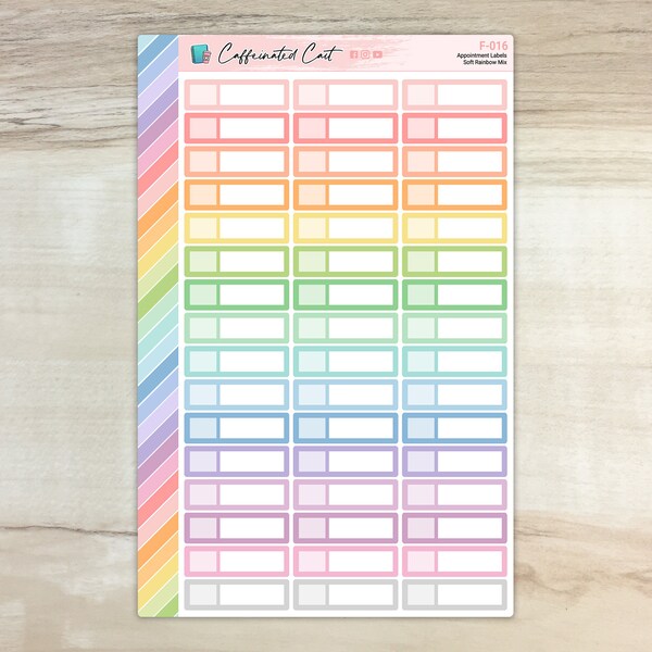 Appointment Labels - Soft Rainbow Mix [ F-016 ]