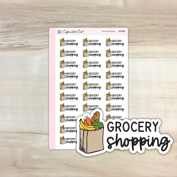 Grocery Shopping Planner Stickers DS003 Etsy
