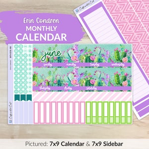 Calendar Kit for ERIN CONDREN Planners - Colorful Cacti [ MK-065 ]