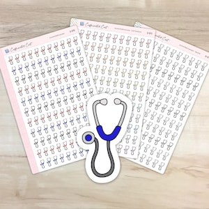 Doctor/Stethoscope Doodle Icon Stickers