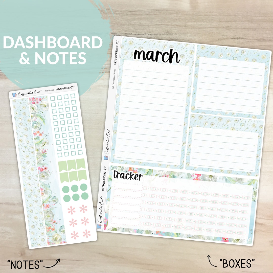 Dashboard and Notes Kit - Dandelions [ BK-037 ] - Etsy