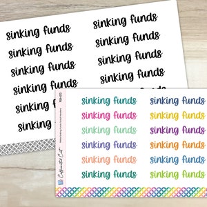 Sinking Funds Script Header Stickers - Font C
