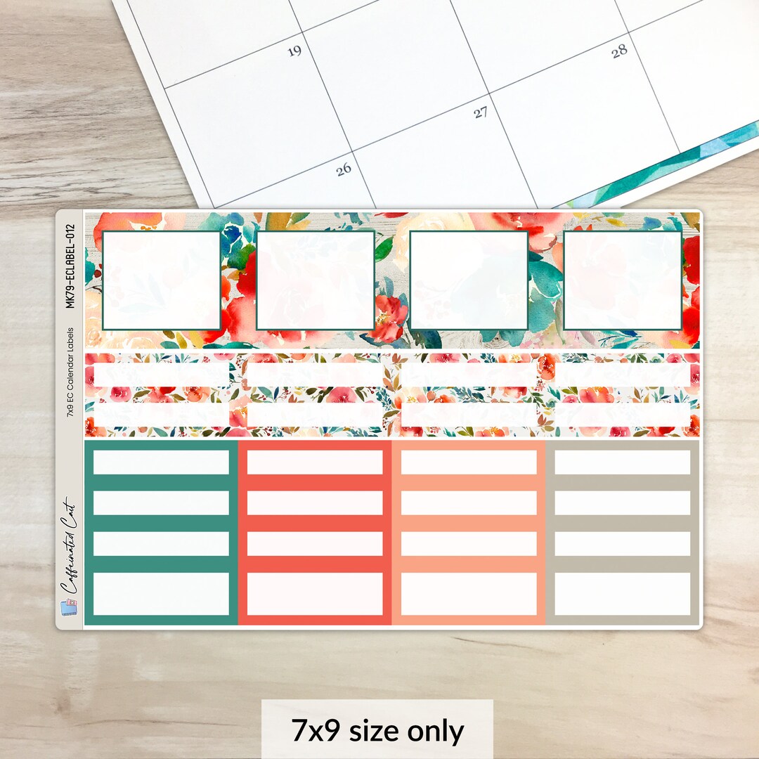 Calendar Event Boxes - Coral Blooms [ MK-012 ] - Etsy