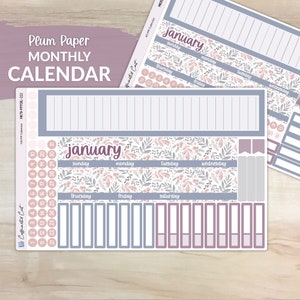 Calendar Kit for PLUM PAPER Planners Polar Berry MK-222 image 1