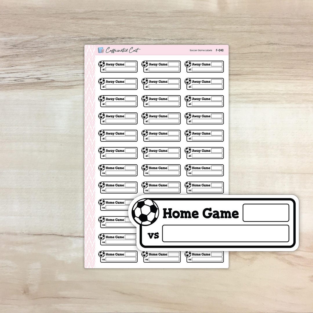 Soccer Game Details Label [ F-040 ] - Etsy