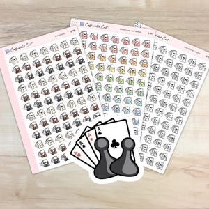 Adesivi con icone doodle per la serata di gioco