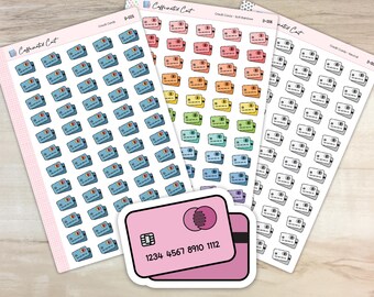 Credit Card Doodle Planner Stickers, Icon Stickers - Etsy