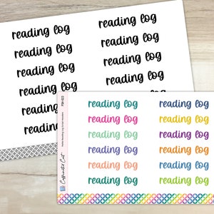 Reading Log Script Header Stickers - Font C