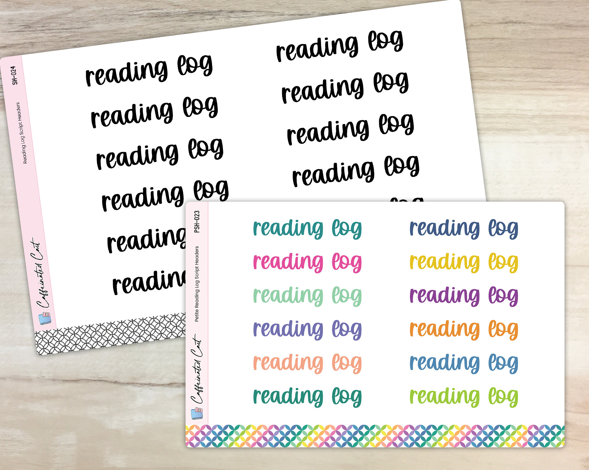Literacy Header Reading Log Script Header Stickers - Font C - Etsy