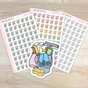 Cleaning Supplies Doodle Icon Stickers
