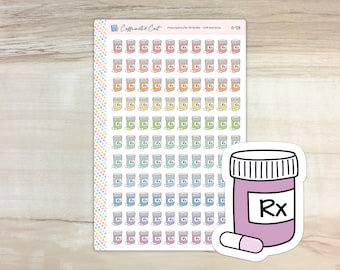 Rx Doodle Icon Stickers - Soft Rainbow Colorway [ D-129 ]