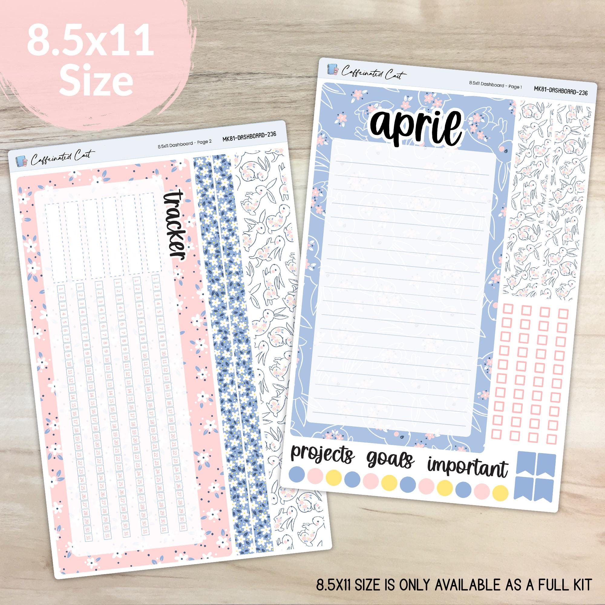 Dashboard and Notes Kit - Spring Rabbits [ BK-236 ] - Etsy