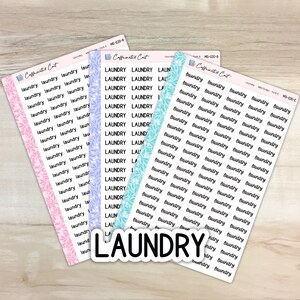 Laundry - Mini Script Planner Stickers [ MS-020 ]
