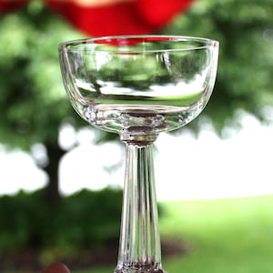 10 VINTAGE STEMWARE COUPE 5 Large 5 Small Champagne Sherbet Libbey Sorbet Crystal Glass Glasses Pillar Columns Barware Flapper Cup Wine Bar