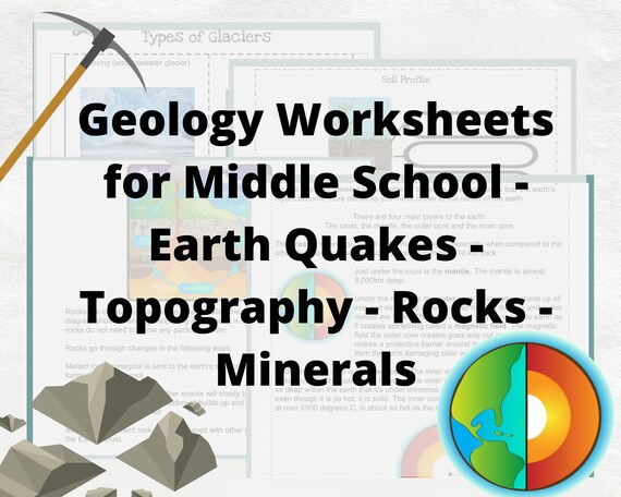 rocks and minerals worksheets for kids rock cycle printables etsy