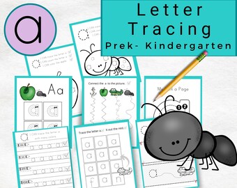幼稚園の筆記練習、小文字のトレース、アルファベットのトレース印刷物、文字 a のトレースワークシート、幼稚園のアクティビティ